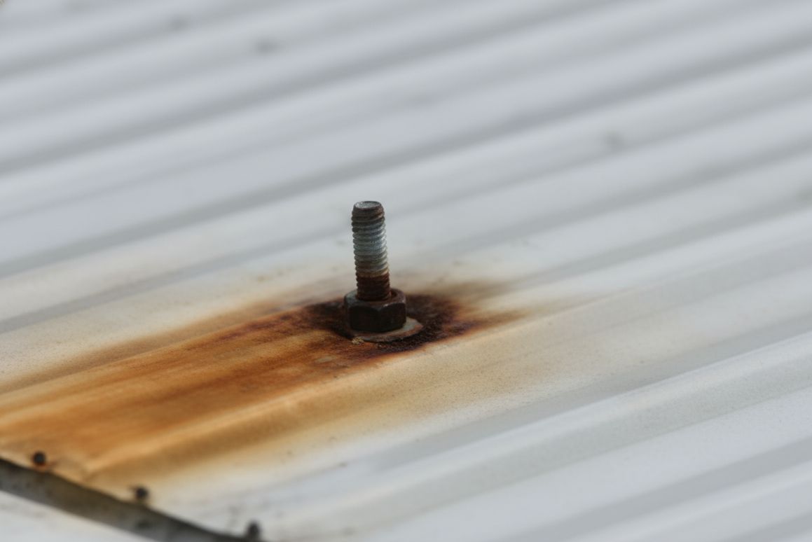 Detail view of insulation failure behind facade cladding